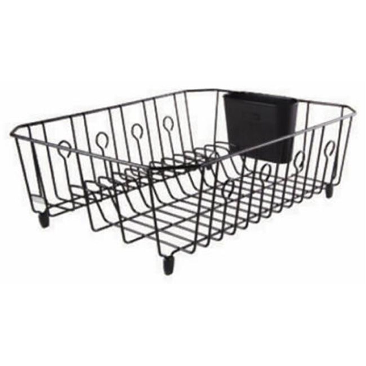 Rubbermaid 6032-AR-BLA Plastic Coated Wire Dish Drainer- Black - Large